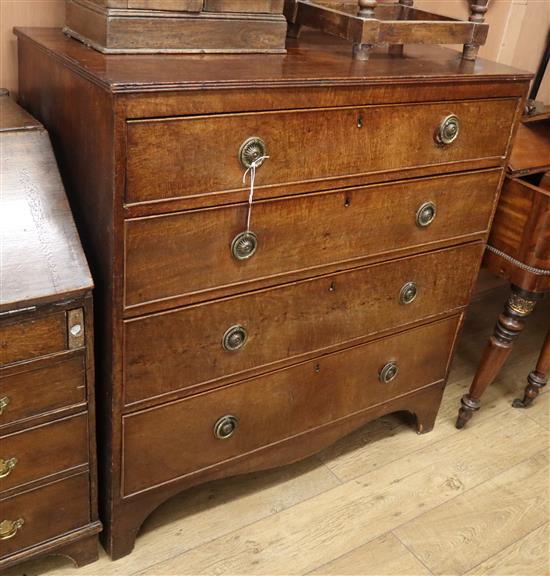 An early 19th century mahogany chest of drawers W.108cm